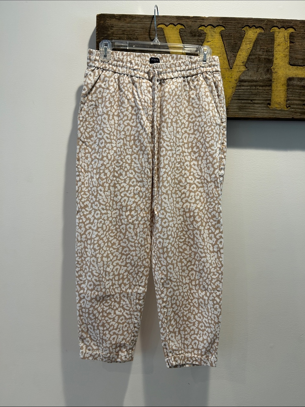 J. Crew Beige and White Leopard Print Joggers